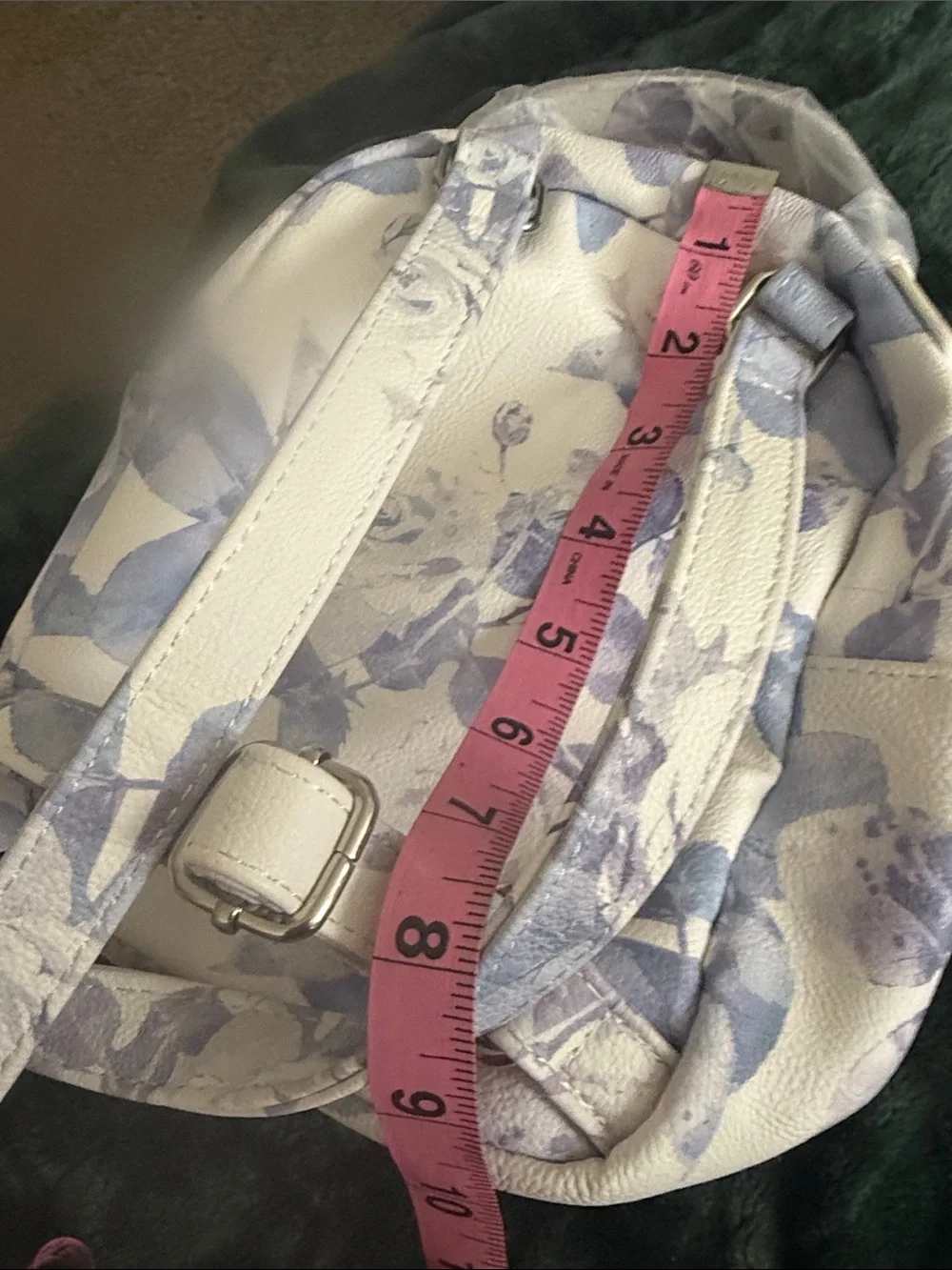 Betsey Johnson Cream and Lavender Floral Mini Backpack